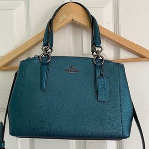 NWOT Coach Mini Christie- Dark Teal Metallic